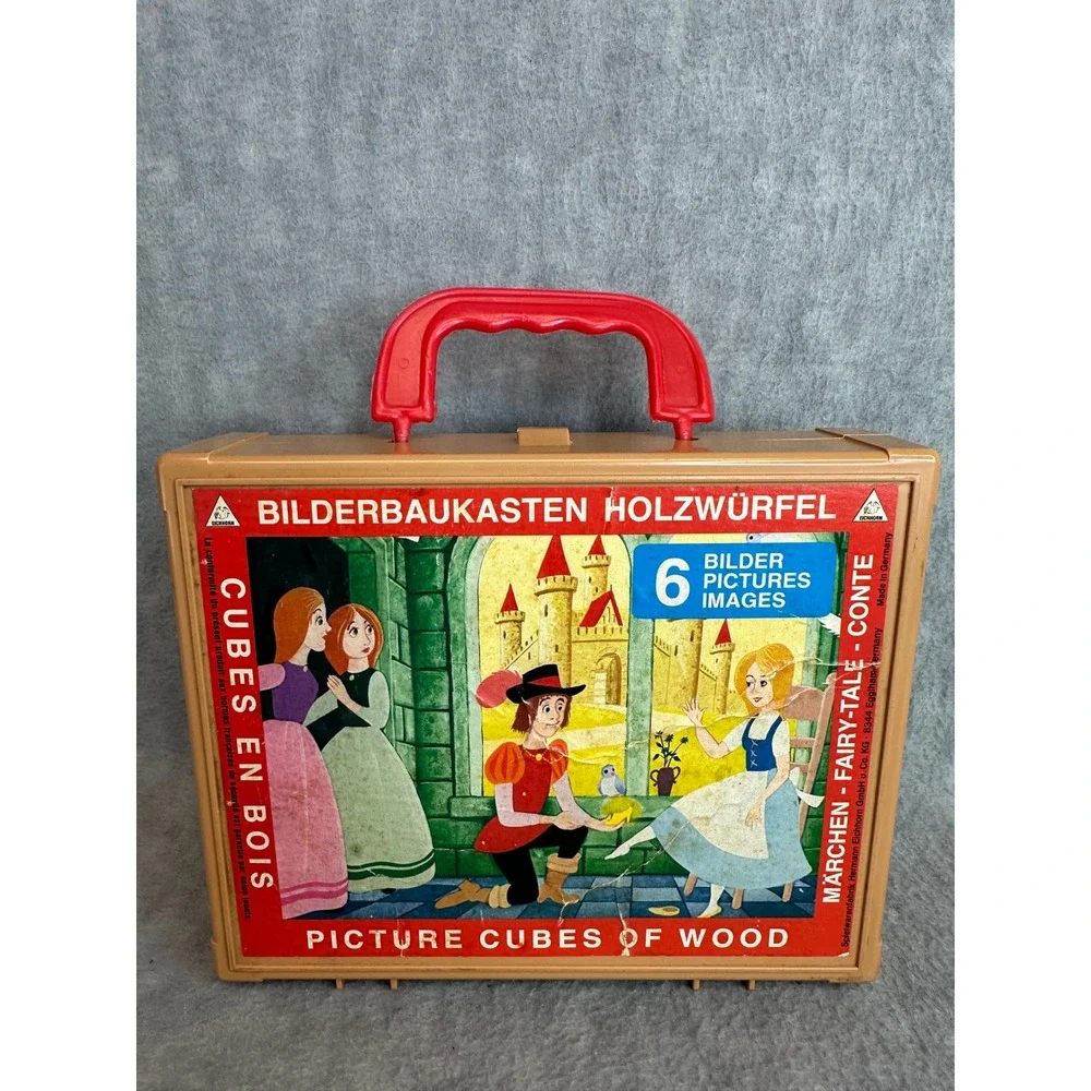 VTG German Eichhorn Wooden Picture Cubes Puzzles‎ Kids West Germany Fairy Tales